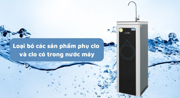 Máy lọc nước RO Karofi B930 9 lõi giúp loại bỏ các sản phẩm phụ clo và clo có trong nước máy