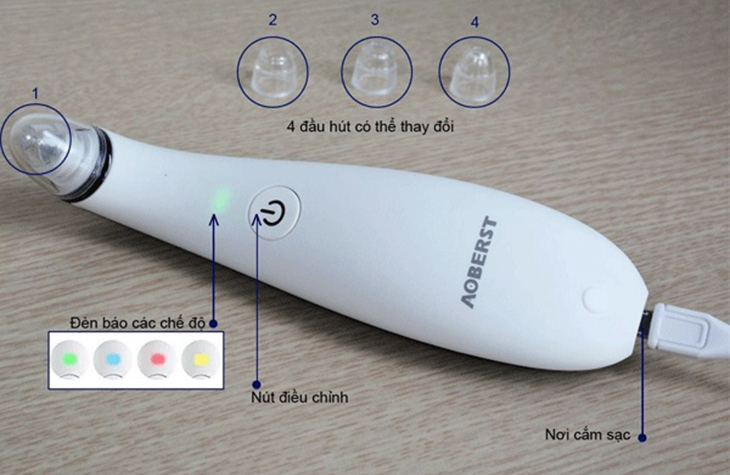 Máy hút mụn Aoberst sở hữu kiểu dáng cầm tay nhỏ gọn