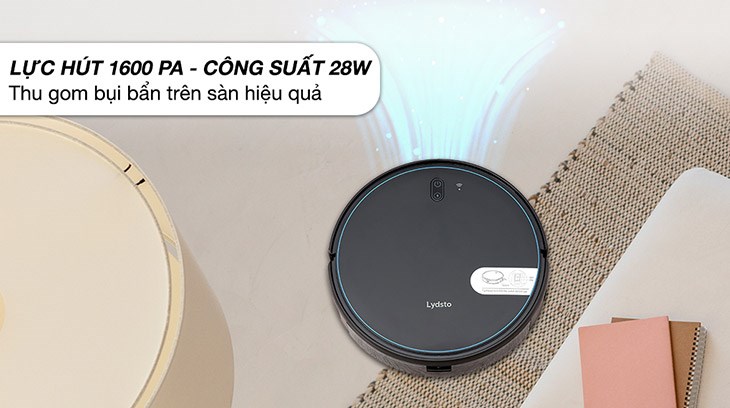Robot hút bụi lau nhà Lydsto G4 có công suất hoạt động 28W cùng công suất hút 1600 Pa cho khả năng hút bụi, lau nhà hiệu quả