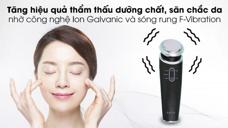 Máy massage mặt đẩy tinh chất Halio Ion Cleansing & Moisturizing Black sở hữu nhiều công nghệ hiện đại giúp hỗ trợ chăm sóc da hiệu quả