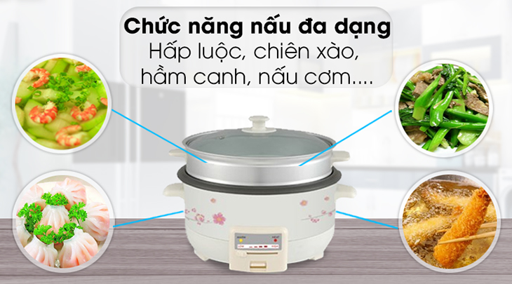 Nồi lẩu điện Delites CBR45-90 4.5 lít có thiết kế trang nhã có hoa văn nhẹ nhàng, đẹp mắt nhưng không kém phần hiện đại