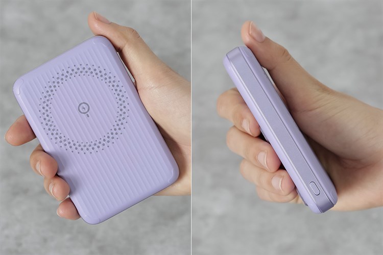 Pin sạc dự phòng 10000mAh không dây Magnetic Type C PD 20W Innostyle PowerMag Switch 2in1 IA20PD Màu Tím