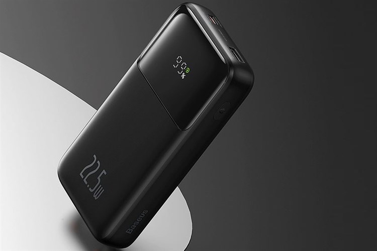 Pin sạc dự phòng Polymer 10000mAh Type C PD 22.5W Baseus Comet PPMD10 kèm cáp Lightning và Type C Màu Đen