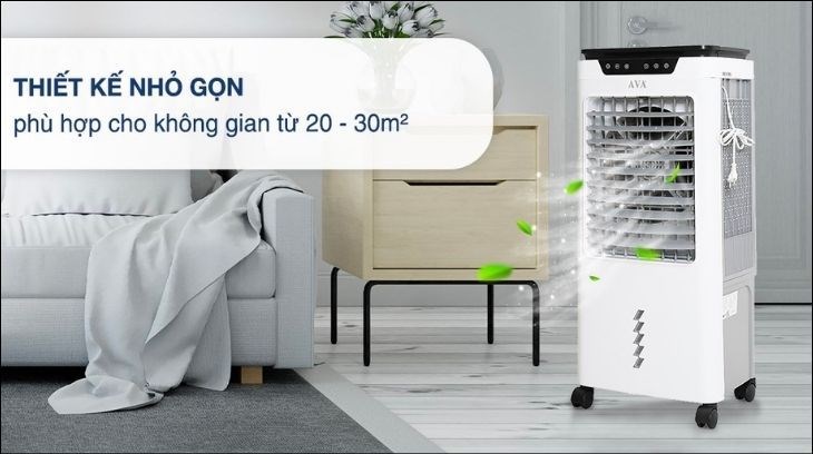 Quạt điều hòa AVA RPD-80 có vẻ ngoài nhỏ gọn hiện đại, màu sắc trang nhã