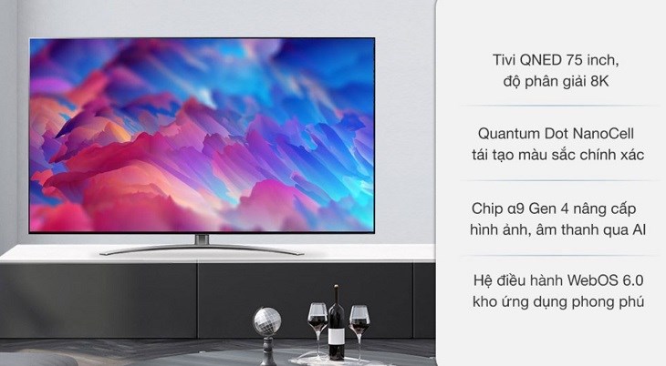 Smart Tivi QNED LG 8K 75 inch 75QNED99TPB có khả năng nâng cấp hình ảnh nhờ AI Picture Pro 8K, mang lại sự trải nghiệm xem đỉnh cao cho người dùng