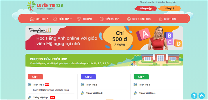 trang web luyenthi123.com