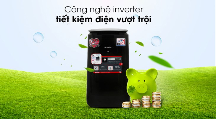 Máy lọc không khí Sharp FP-J80EV-H 48W được trang bị công nghệ Inverter cho khả năng vận hành êm ái, hạn chế tiếng ồn