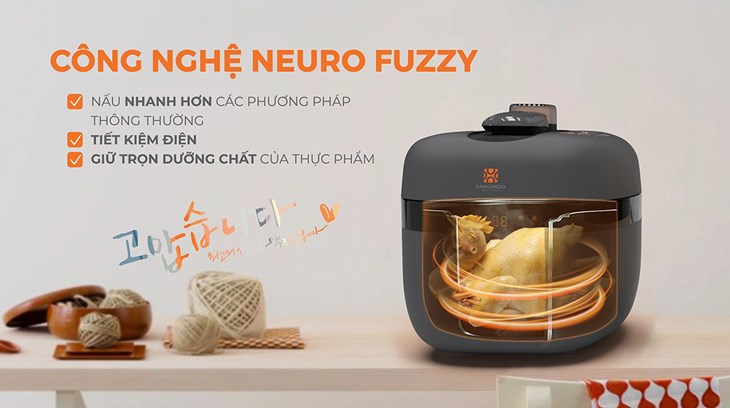 Nồi áp suất điện Hawonkoo PCH-500-GR 5 lít được tích hợp công nghệ Nhật Bản Neuro Fuzzy giúp bạn nấu thức ăn chín nhanh nhưng vẫn giữ được dinh dưỡng