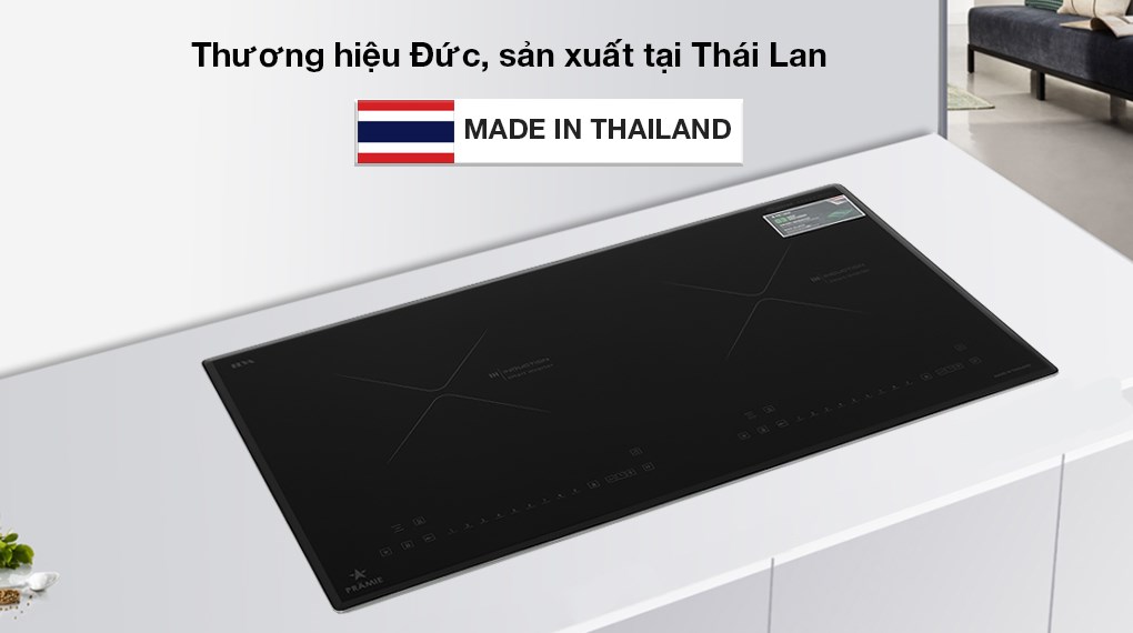 Bếp từ đôi lắp âm Pramie PRTH-2203 với công nghệ cảm biến thông minh, tiết kiệm năng lượng.