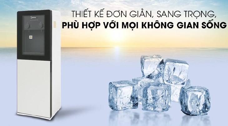 Cây nước nóng lạnh Midea YD1518S-X 498W với thiết kế sang trọng, phù hợp đặt để trong mọi không gian sống