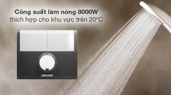 Máy nước nóng trực tiếp đa điểm (Multi Point) Stiebel Eltron 8000W DDH 8 EC thích hợp dùng ở khu vực miền Nam hoặc những địa điểm có nhiệt độ trên 20°C