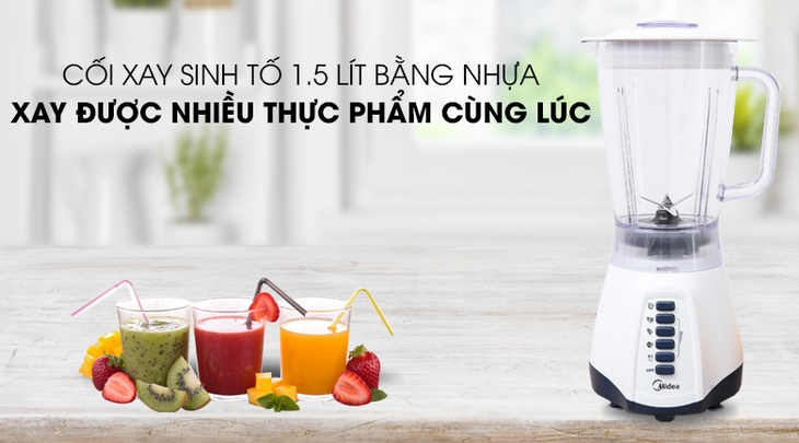 Máy xay sinh tố Midea MJ-BL50 xay được nhiều thực phẩm cùng một lúc