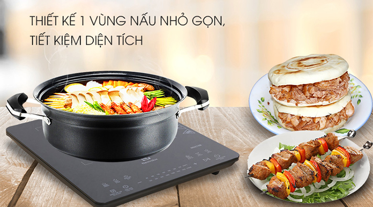 Bếp từ Electrolux ETD42SKS có thiết kế nhỏ gọn phù hợp với nhiều không gian bếp
