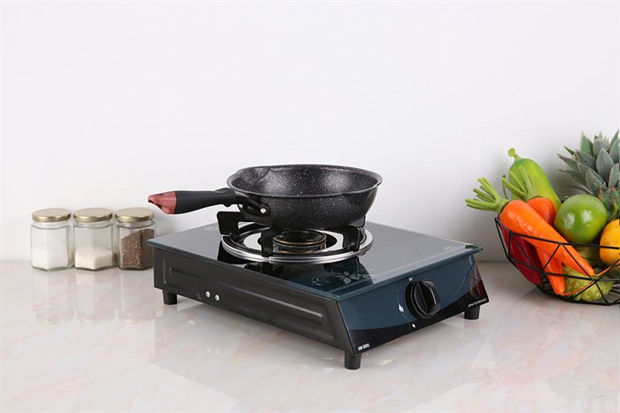 Chảo nhôm chống dính vân đá đáy từ 20 cm Kangaroo KG661XS với lớp chống dính vân đá phủ sơn Teflon chịu mức nhiệt tối đa 400°C