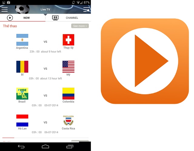 Giao diện và biểu tượng của ứng dụng FPT Play