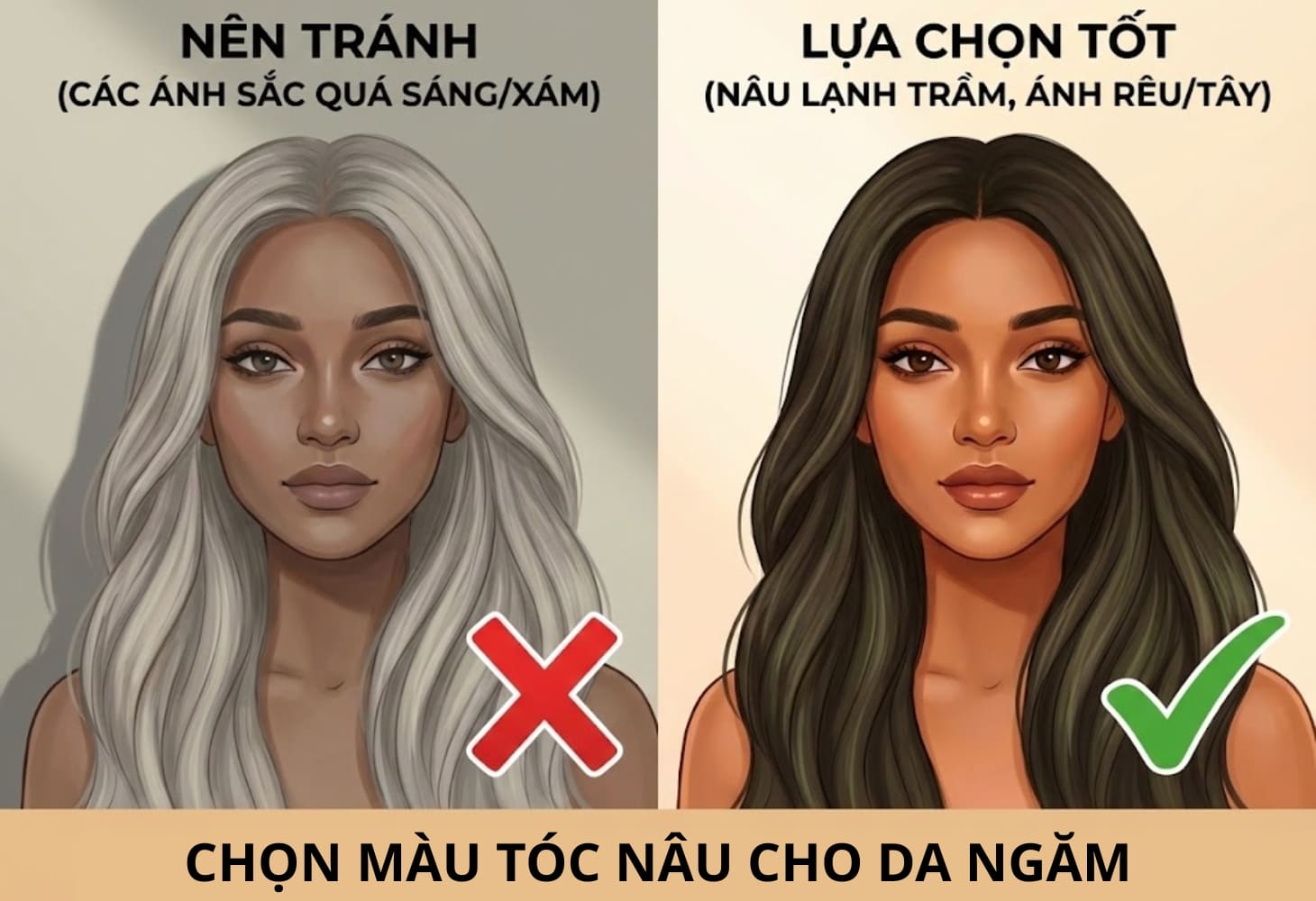 Cách chọn nâu lạnh cho người da ngăm