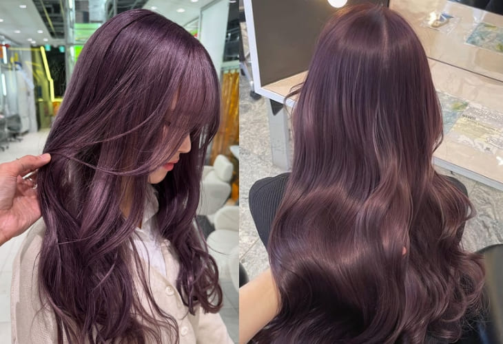 Màu tóc nâu lạnh ánh tím