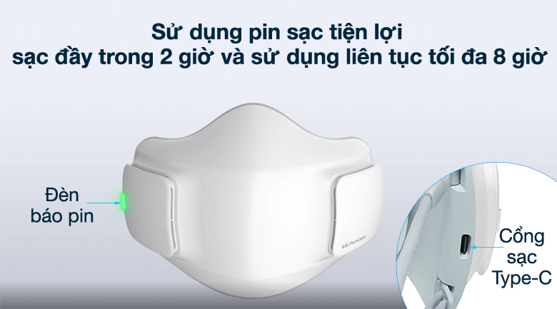 Bạn chỉ cần sạc đầy trong 2 giờ và sử dụng liên tục tối đa 8 giờ