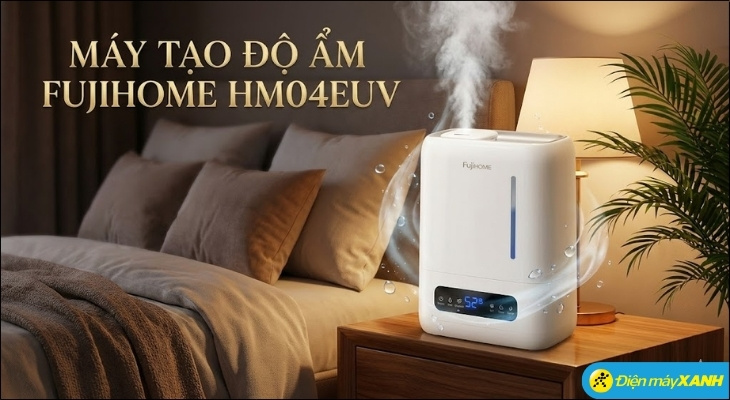 Máy tạo độ ẩm Fujihome HM04EUV là lựa chọn lý tưởng cho phòng bé với độ ồn cực thấp 20-25 dB ở chế độ ngủ