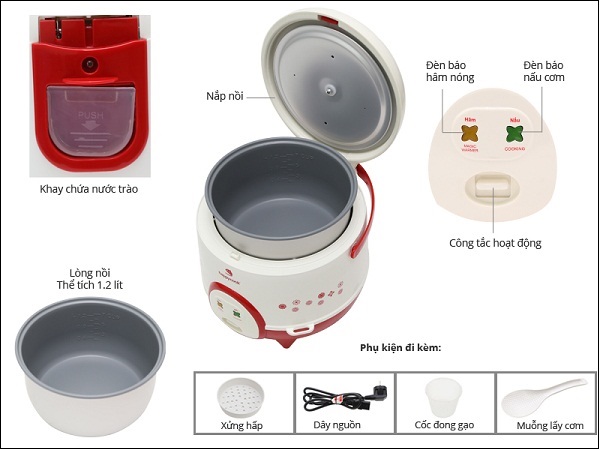 Nồi cơm nắp gài Happycook HC-120