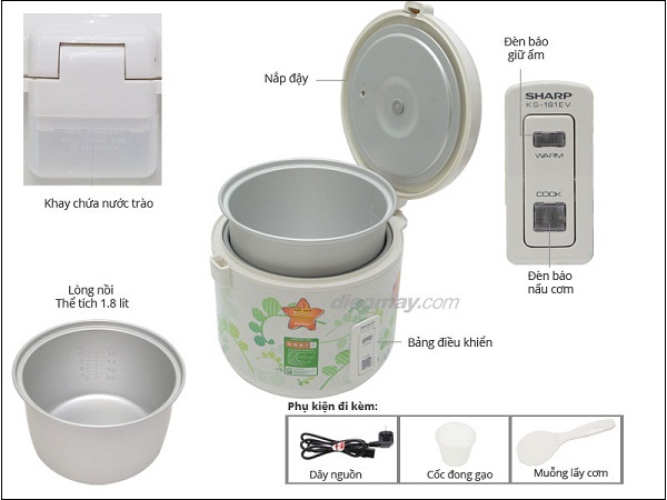 Nồi cơm nắp gài Sharp KS-181EV
