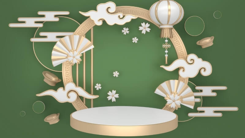 Hình ảnh lồng đèn đỏ tạo điểm nhấn nổi bật cho background Tết