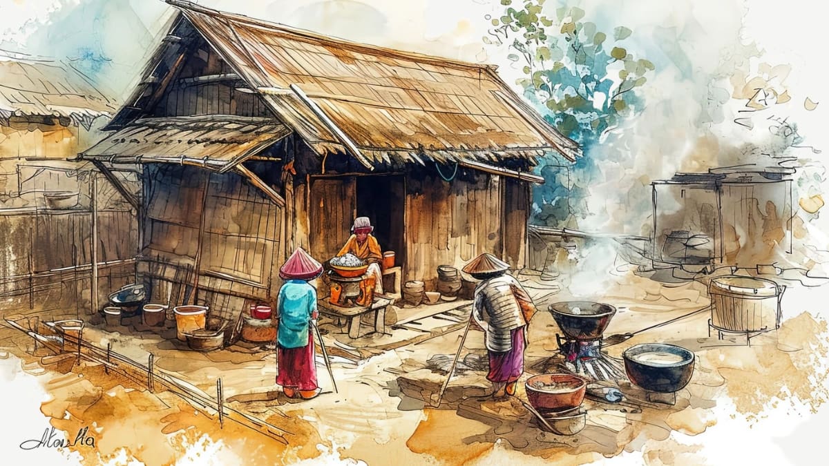 Khung cảnh Tết xưa mộc mạc gợi nhiều cảm xúc hoài niệm