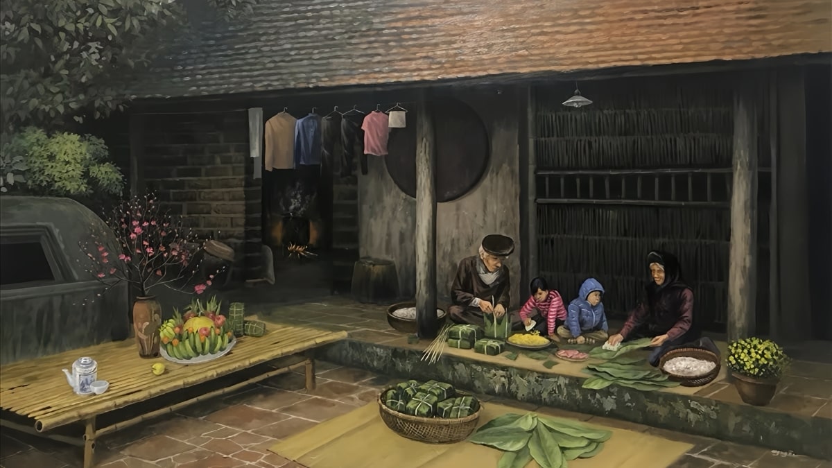 Khung cảnh Tết xưa mộc mạc gợi nhiều cảm xúc hoài niệm