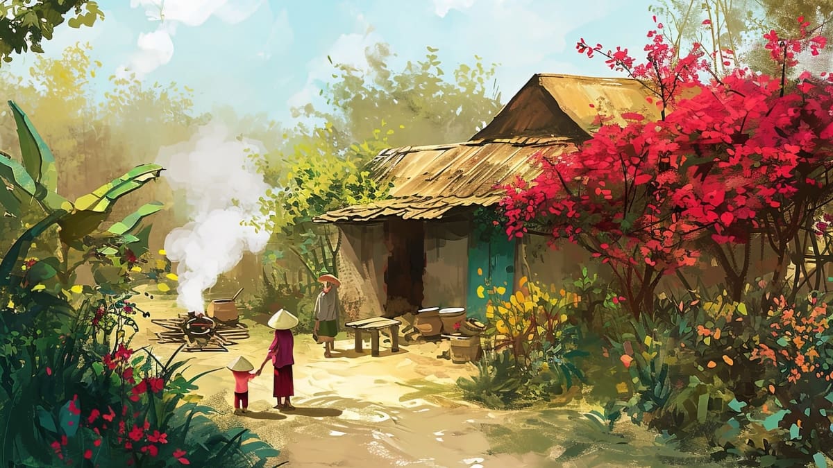 Khung cảnh Tết xưa mộc mạc gợi nhiều cảm xúc hoài niệm
