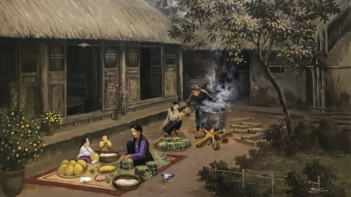 Khung cảnh Tết xưa mộc mạc gợi nhiều cảm xúc hoài niệm