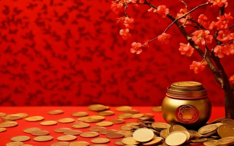 Sắc đỏ chủ đạo giúp thiết kế nổi bật và thu hút tài lộc