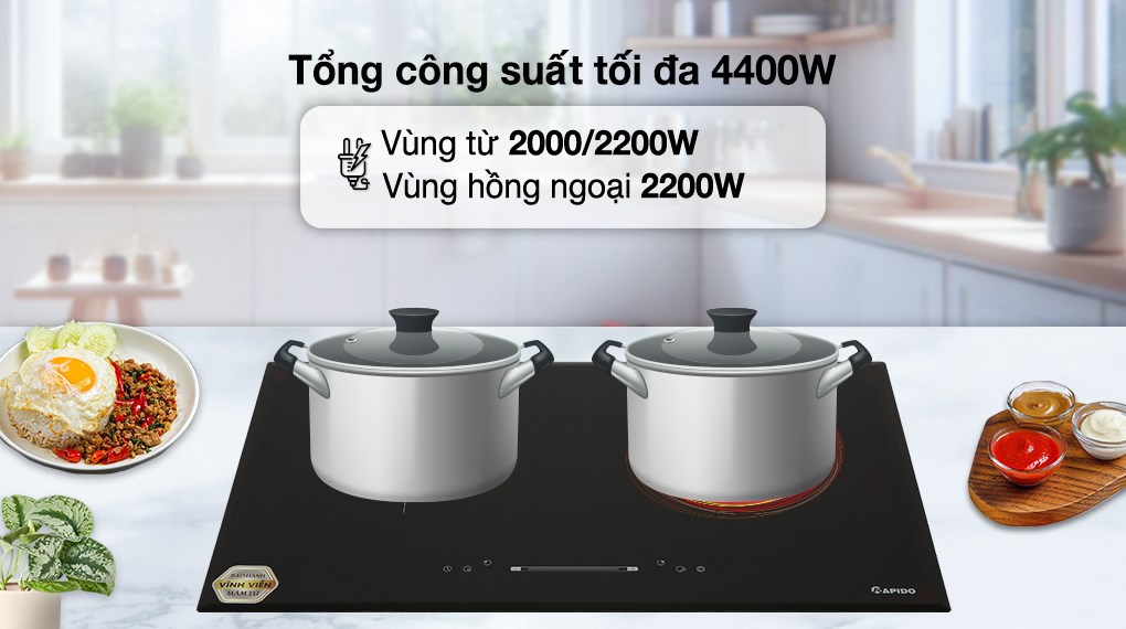 Bếp từ hồng ngoại lắp âm Rapido RC4200DS