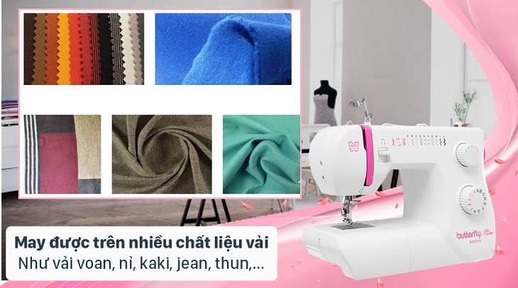 Máy may cơ gia đình Butterfly JH5311A có khả năng may được trên nhiều chất liệu vải