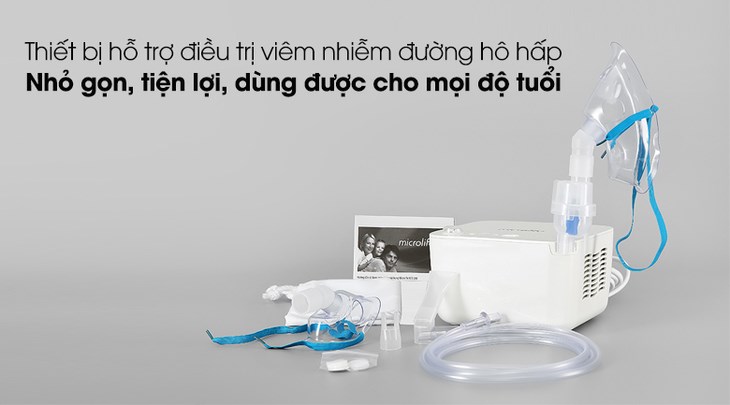 Máy xông khí dung Microlife NEB200 được thiết kế nhỏ gọn, phù hợp để dùng trong gia đình