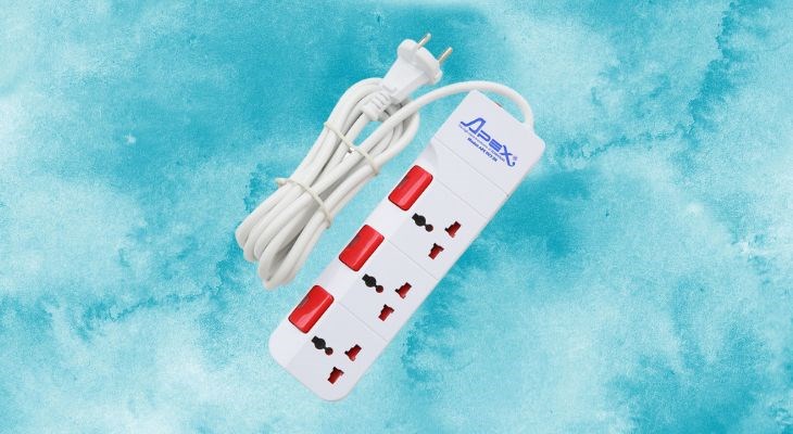 Ổ cắm điện 3 lỗ 2.5m Apex APE OC1-3R có kích thước nhỏ gọn, màu sắc tươi tắn, trang nhã, đẹp mắt