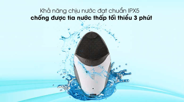 Máy rửa mặt và nâng cơ mặt Lifetrons CMD-100 có khả năng chống nước, đảm bảo máy hoạt động ổn định khi tiếp xúc với nước