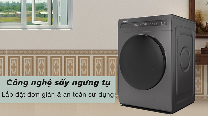 Máy giặt sấy Whirpook dùng công nghệ sấy ngưng tụ an toàn cho người dùng