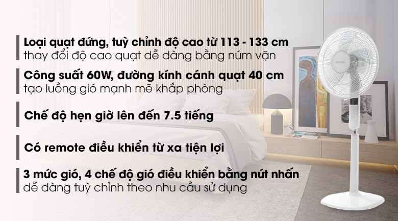 Quạt đứng Toshiba 5 cánh F-LSA20(H)VN 60W có động cơ bạc thau bền bỉ, vận hành êm ái, hạn chế tiếng ồn, giúp gia đình bạn ngủ ngon giấc