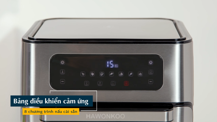 Bảng điều khiển cảm ứng màn hình LED hiện đại trên lò chiên Hawonkoo