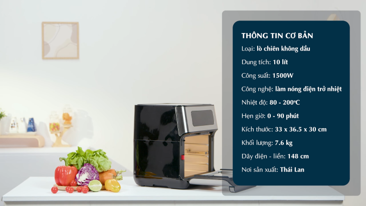 Tổng quan thiết kế lò chiên không dầu Hawonkoo AFH-101