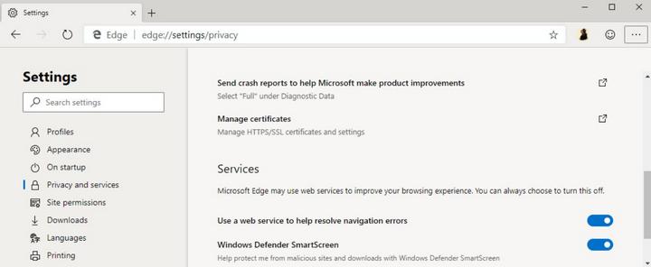 Tích hợp Windows Defender SmartScreen
