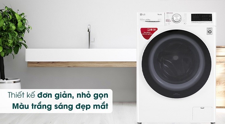 Máy giặt LG AI DD Inverter 8.5 kg FV1408S4W được bảo hành chính hãng trong vòng 24 tháng