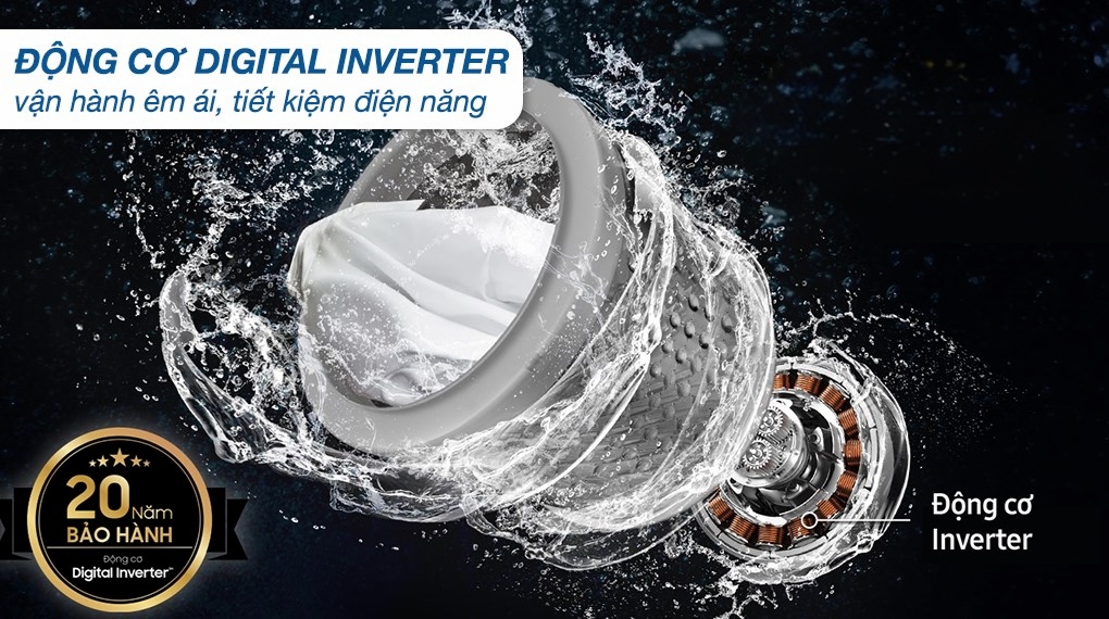 Động cơ Digital Inverter được bảo hành lên đến 20 năm