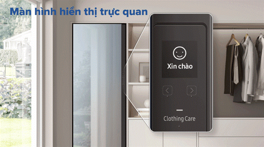 Tủ Chăm Sóc Quần Áo Thông Minh Samsung DF10A9500CG/SV sở hữu bảng điều khiển thông minh có khả năng ghi nhớ và gợi ý thông số giặt phù hợp