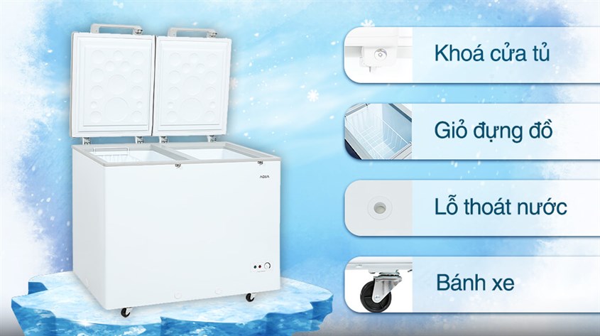 Các tiện ích giúp quá trình sử dụng được dễ dàng hơn của tủ đông AQUA Inverter 295 lít AQF-C4202E