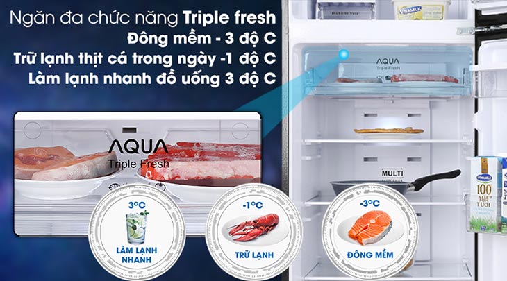 Bảo quản đa dạng thực phẩm với độ lạnh tối ưu nhờ ngăn đa chức năng Triple Fresh