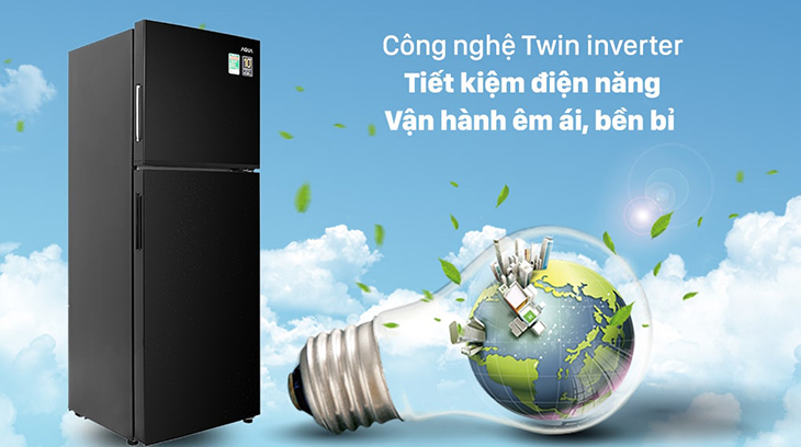 Tủ lạnh Aqua có công nghệ Twin Inverter tiết kiệm điện