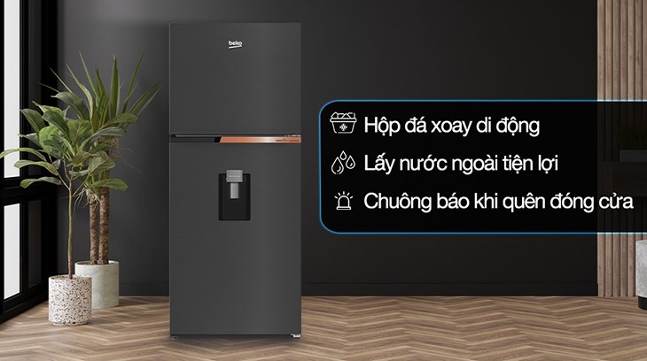 Tủ lạnh Beko Inverter 340 lít RDNT371I50VDHFSK sở hữu hộp đá xoay di động giúp người dùng dễ dàng lấy đá chỉ thông qua thao tác xoay nhẹ