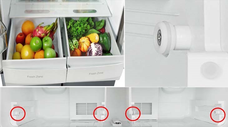 Dễ dàng tìm kiếm thực phẩm trong tủ nhờ ngăn kéo có bánh xe trượt độc đáo