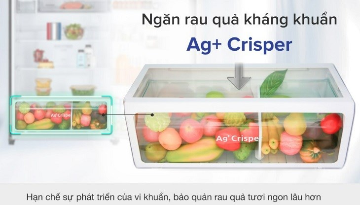 Ngăn rau quả kháng khuẩn Ag+ Crisper duy trì độ tươi ngon thực phẩm lâu hơn